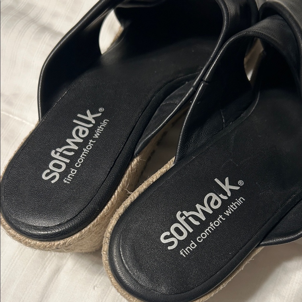 SoftWalk Black Espadrille Sandals - Picture 2 of 6
